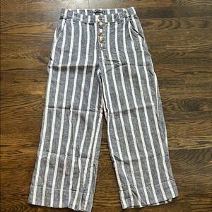 Abercrombie & Fitch White and Blue Wide Leg Pants